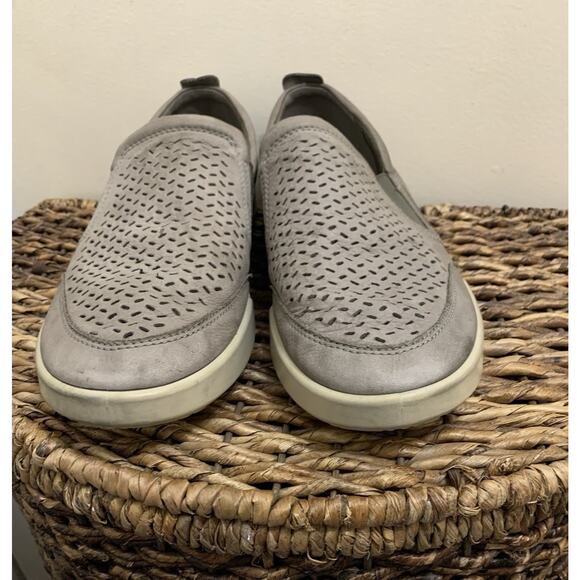 ECCO Mens Collin 2.0 Slip On Perf Leather Cut Out Detail Elastic Goring Grey 13 main image 4